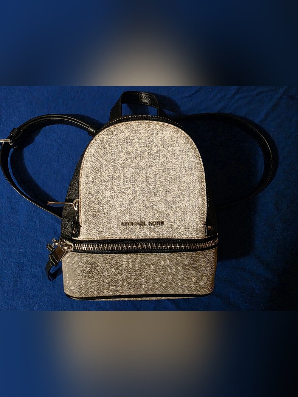 Michael Kors Gray and Black Mini Backpack